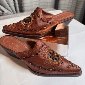 Anne Michelle Copper Embellished Ankle Booties